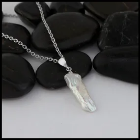 Sterling Silver Pendant with Biwa Pearl