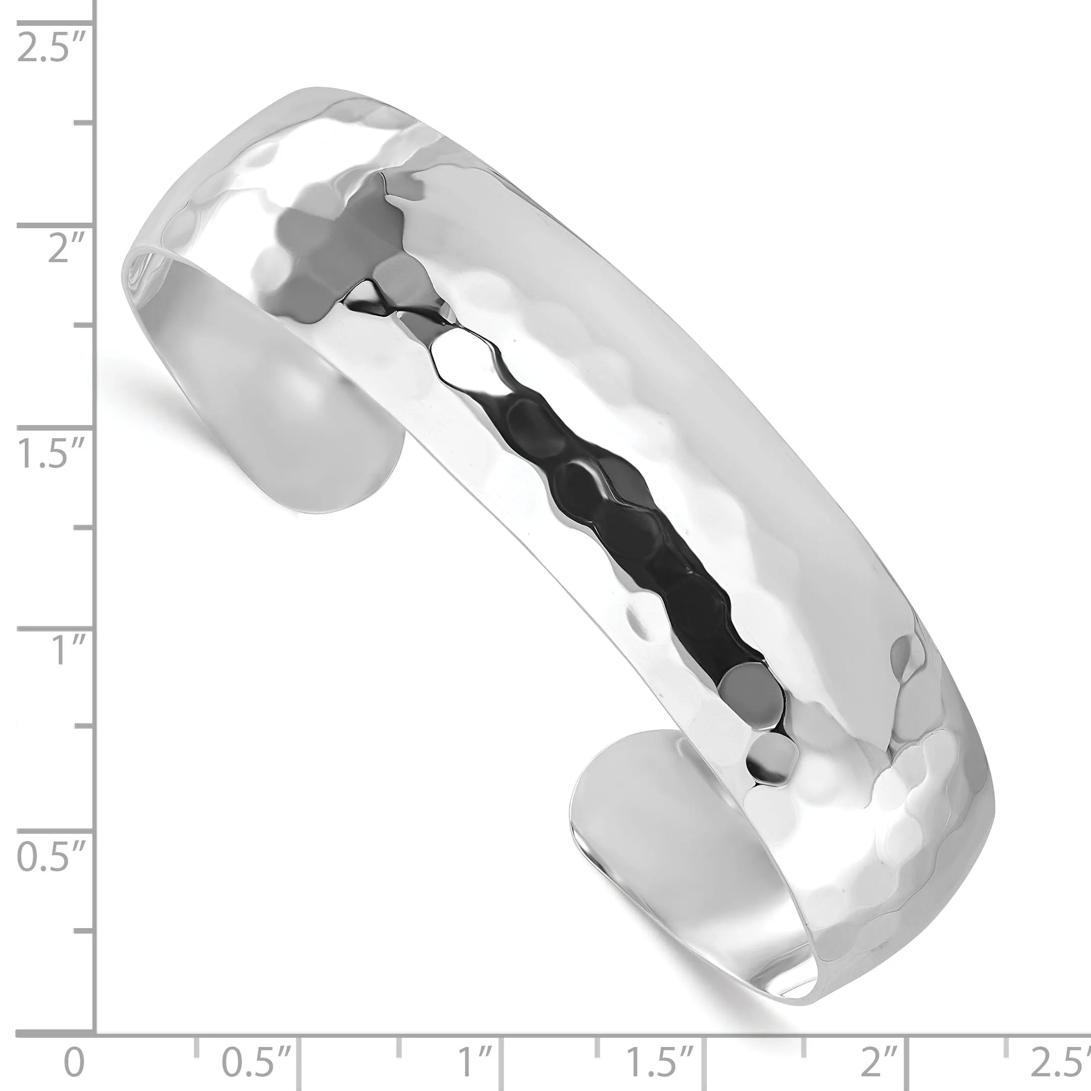 Sterling Silver Polish Hammered Slip-on Bangle