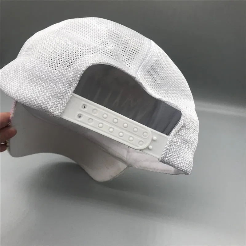 Striking Pretty Adjustable Women Panama Girls Hats For Party Club Gathering rainbow Sequins  Shining Mesh Baseball Cap