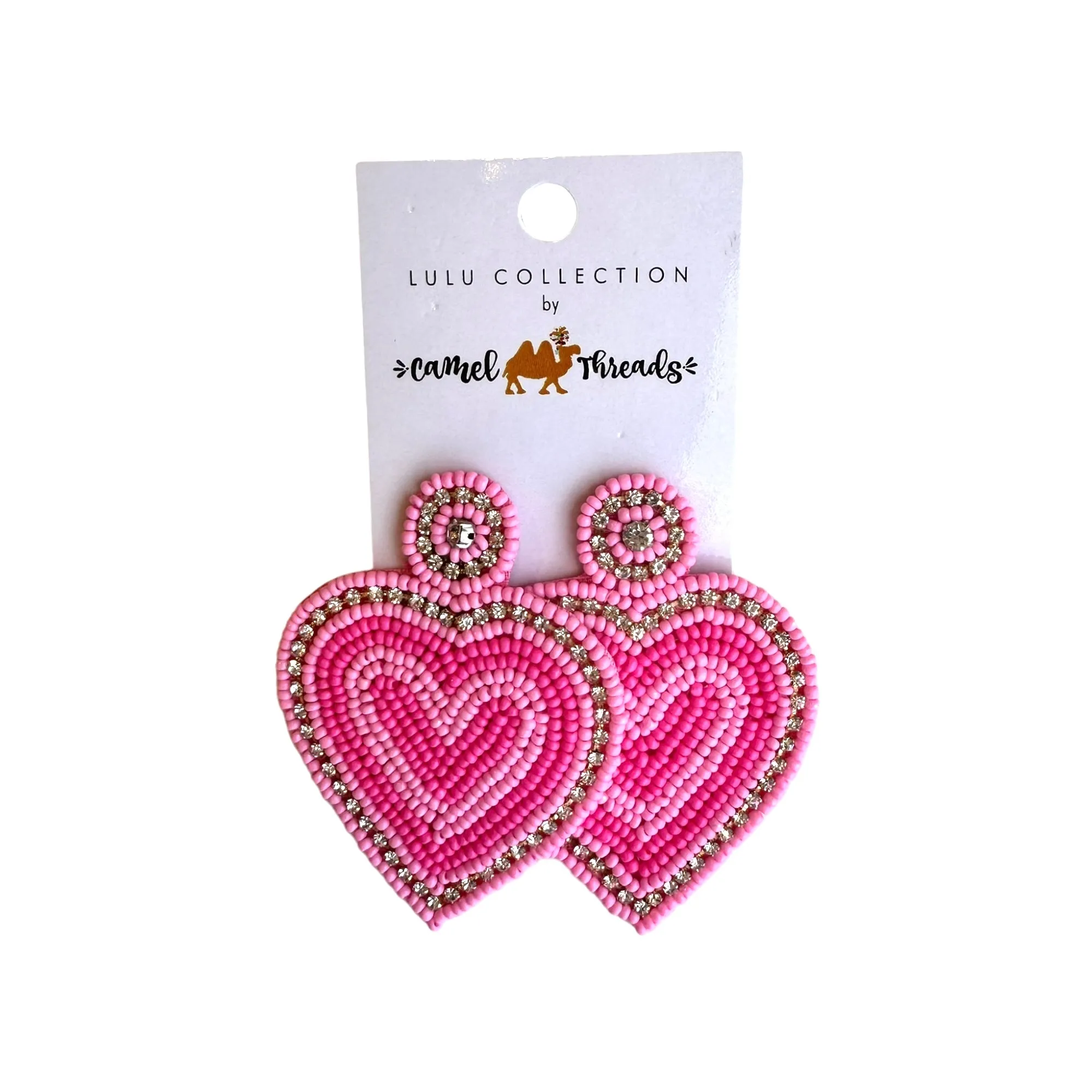 Sweet Pink Beaded & Embellished Earrings