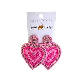 Sweet Pink Beaded & Embellished Earrings