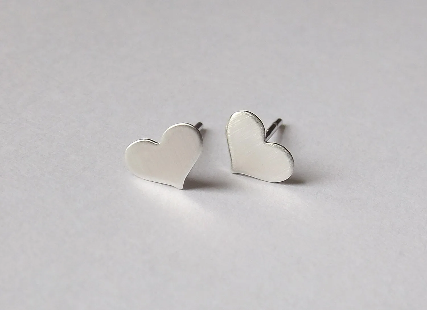 Tiny Heart Earrings,Small Heart Earrings,Heart Earrings,Matte Earrings,Stud Earrings,Valentines Earrings,Modern Jewelry,Minimalist,Gift