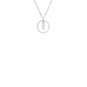 Treble Three Pearls Necklace in Sterling Silver