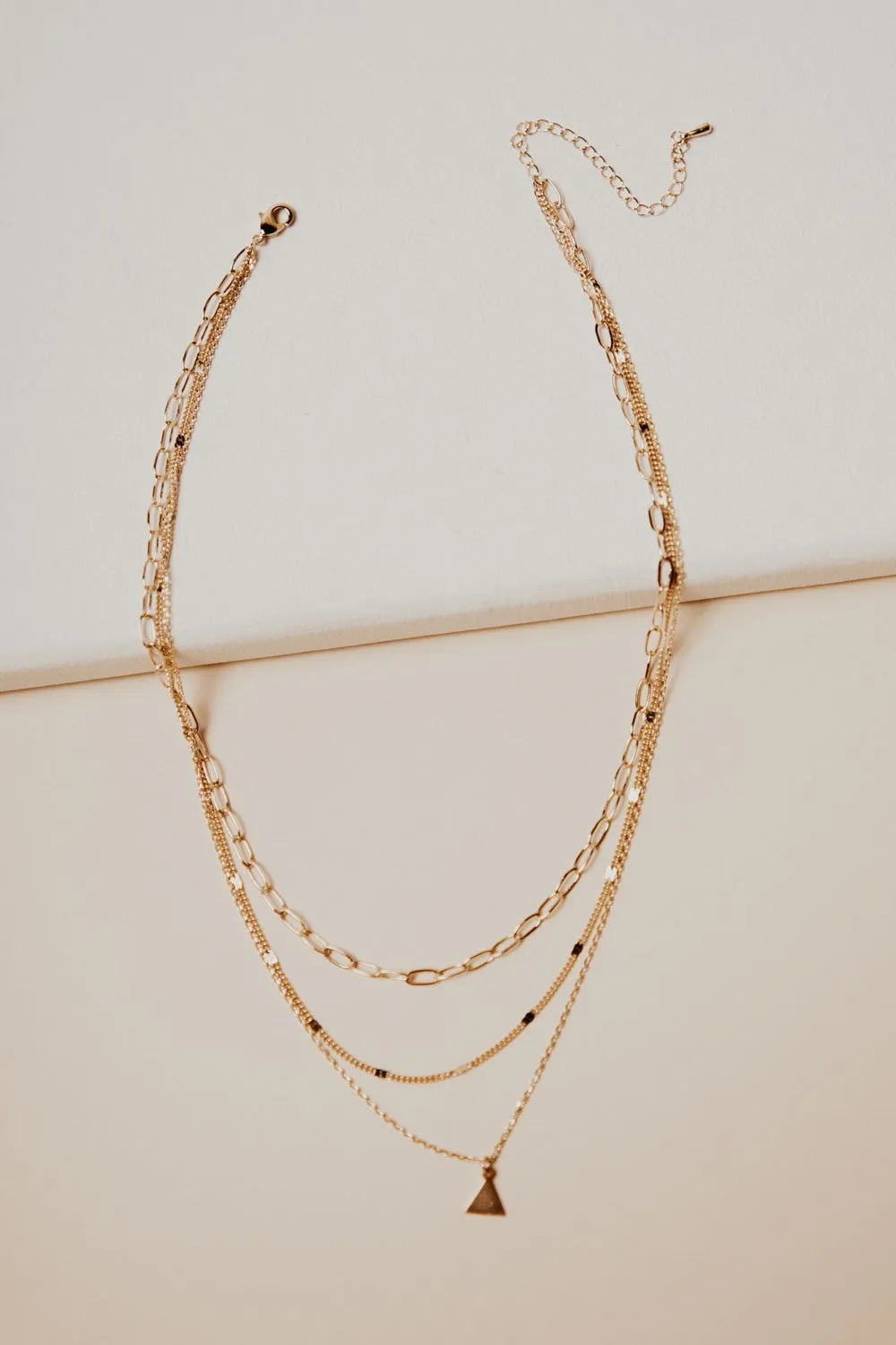 Triangle Pendant Layered Necklace