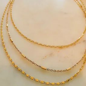 Triple Slinky Chain Necklace