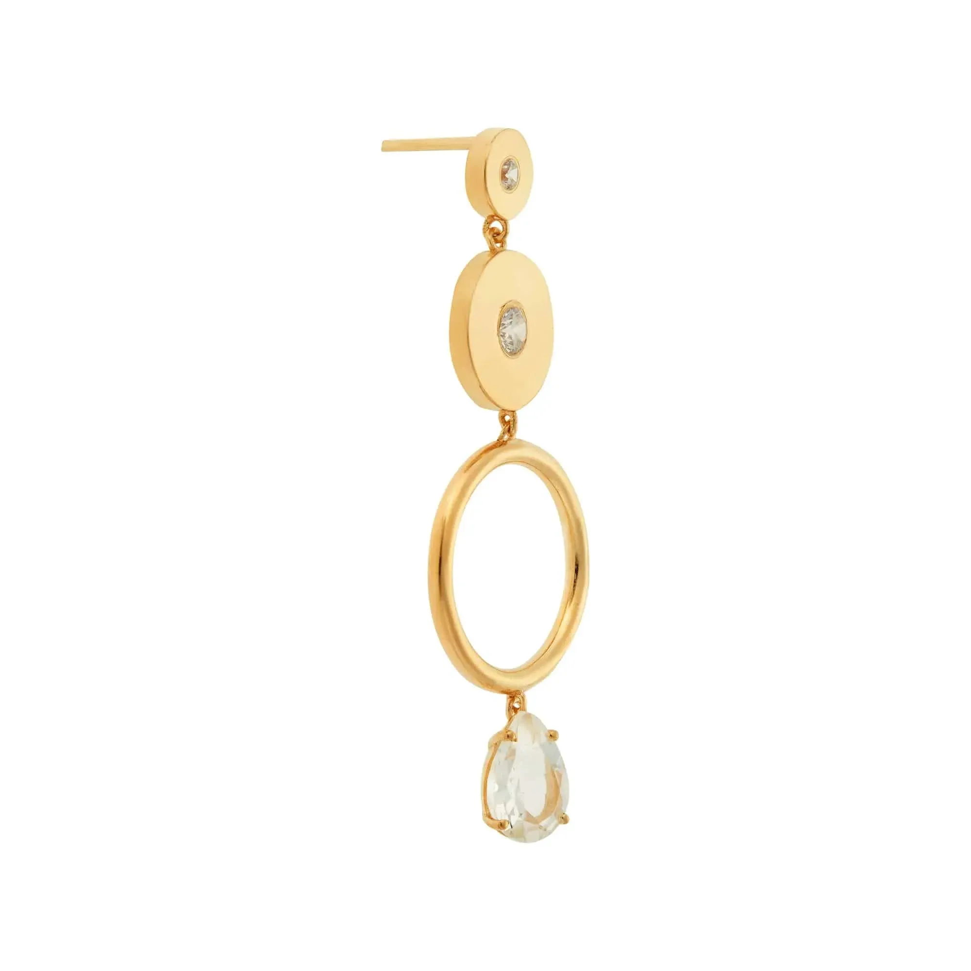 Triple Solitaire White Topaz Drops