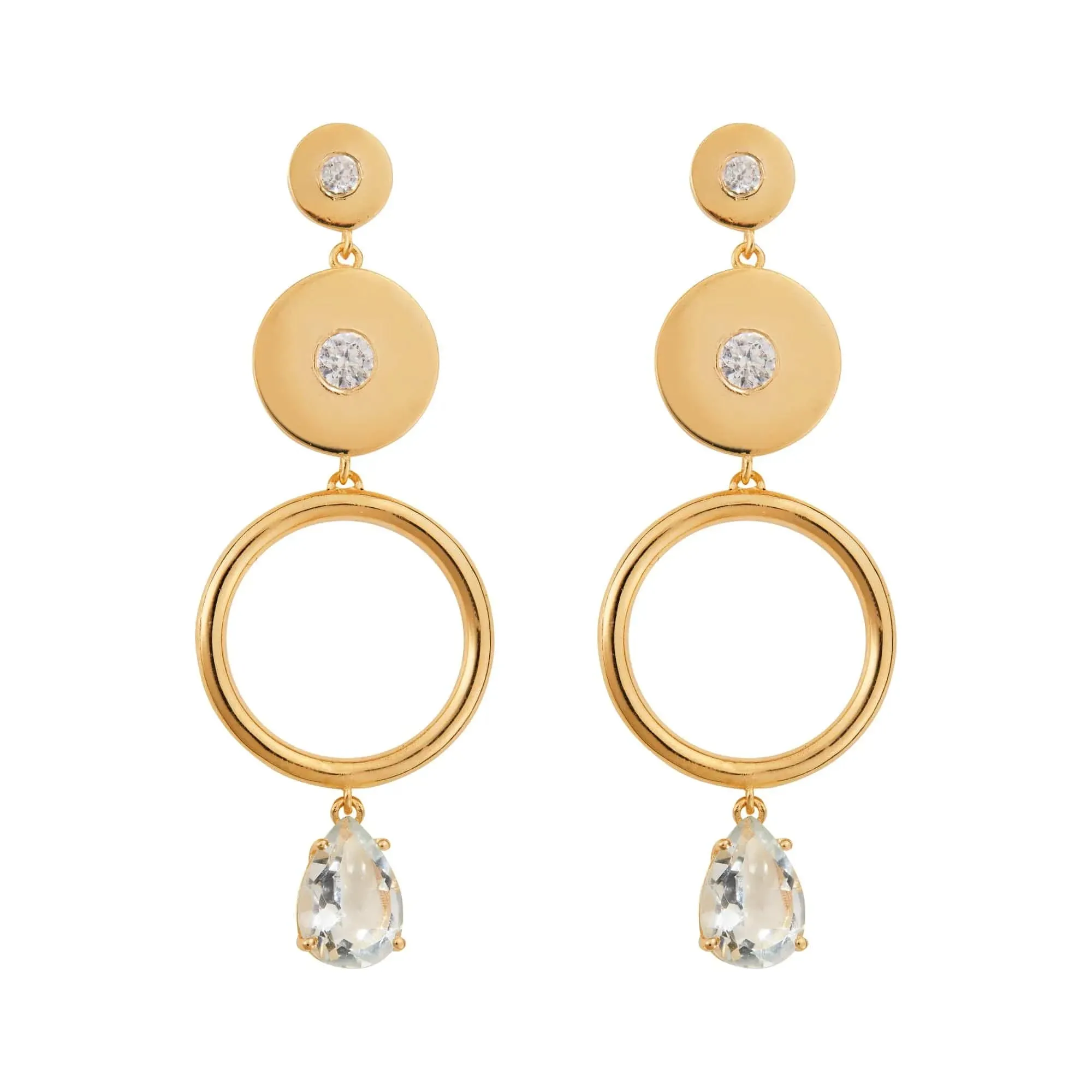 Triple Solitaire White Topaz Drops