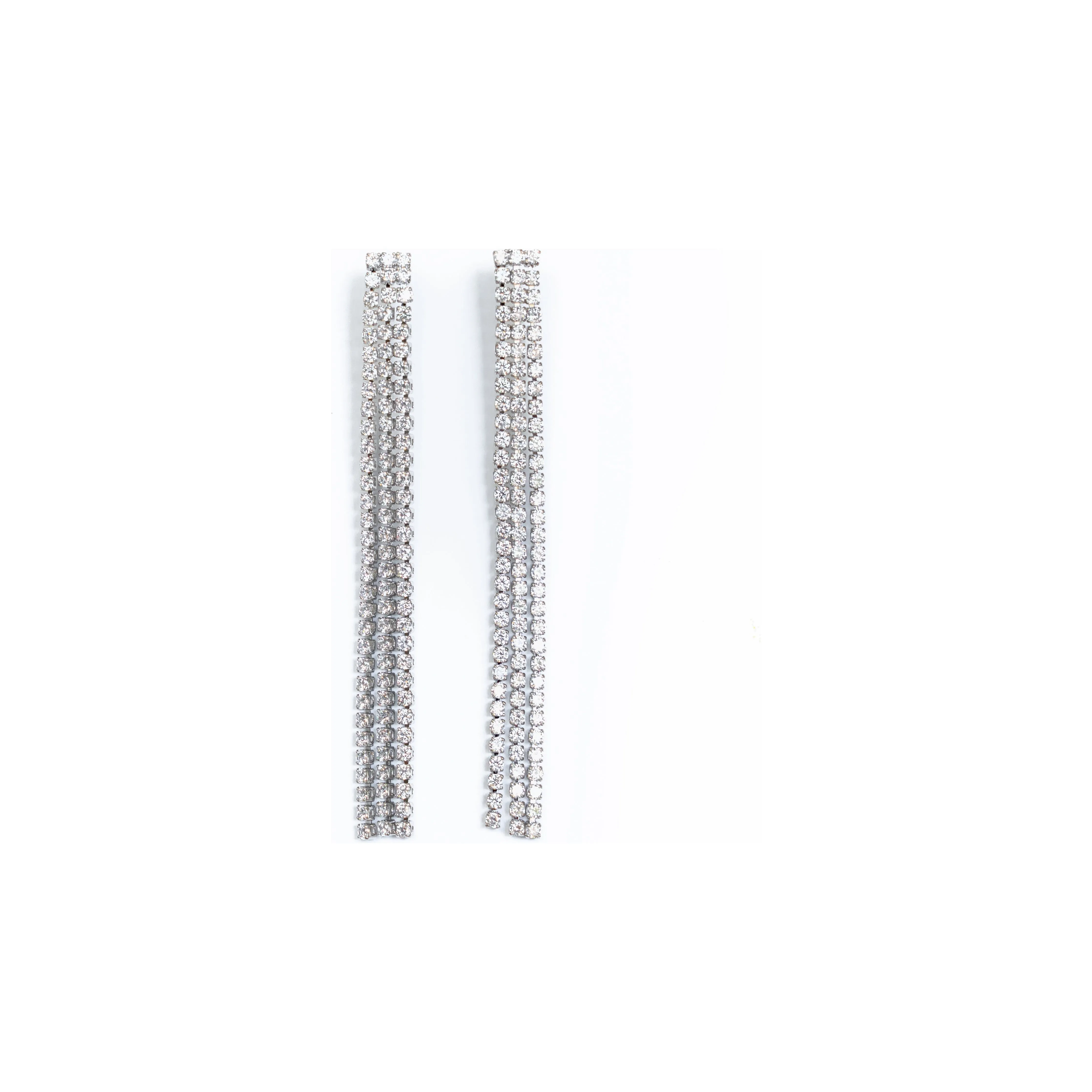 Triple Strand Diamond Earrings