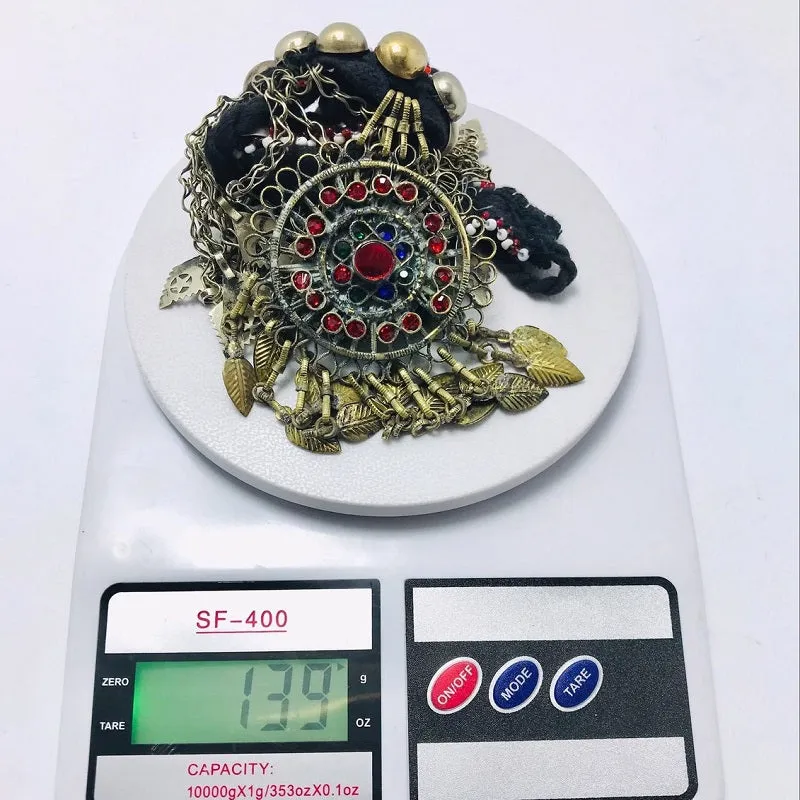 Turkman Necklace With Long Dangling Tassels