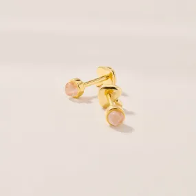 Twin Flame Studs Mushroom / Rose Quartz
