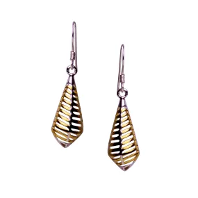 Two Tone Teardrop Dangle Earrings