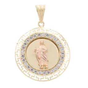 Two Toned Yellow And Rose Gold 14k San Judas Pendant