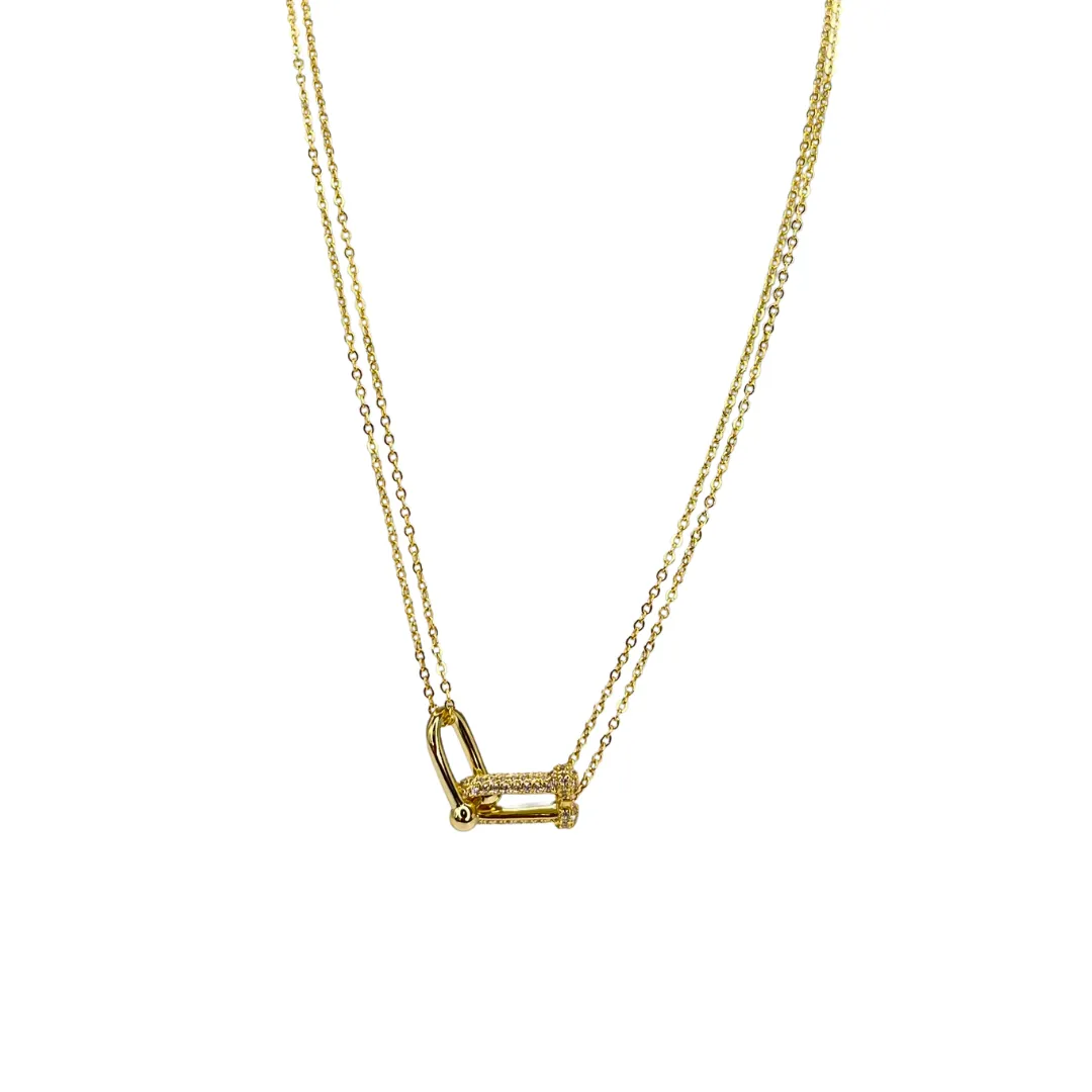 U Link Pave Necklace