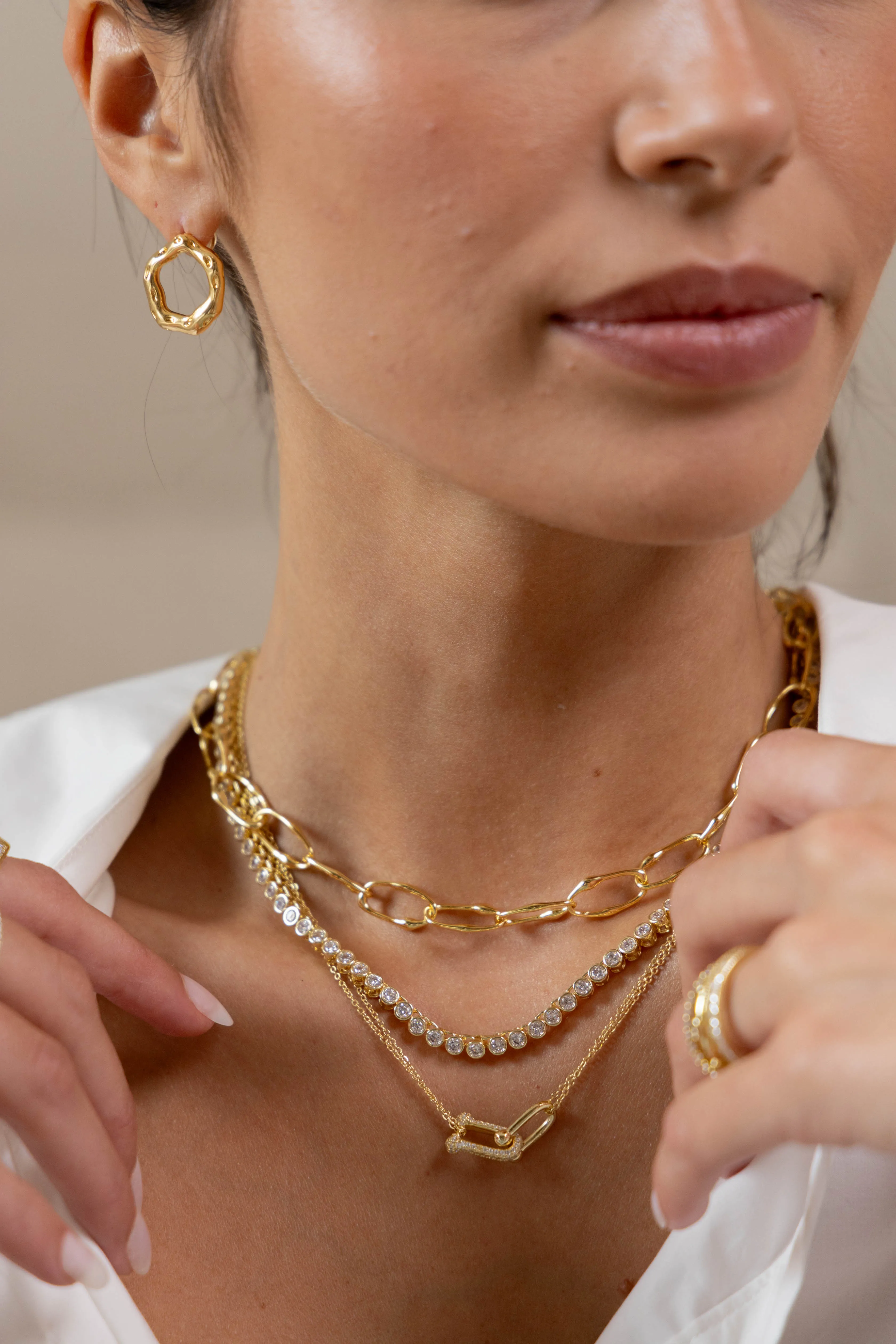 U Link Pave Necklace