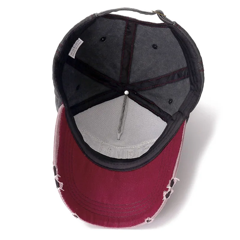 Unisex Washed Cotton Retro Cap 3D ROCK Patch Embroidered Baseball Cap Men Women Casual Adjustable Outdoor Trucker Hats Gorra