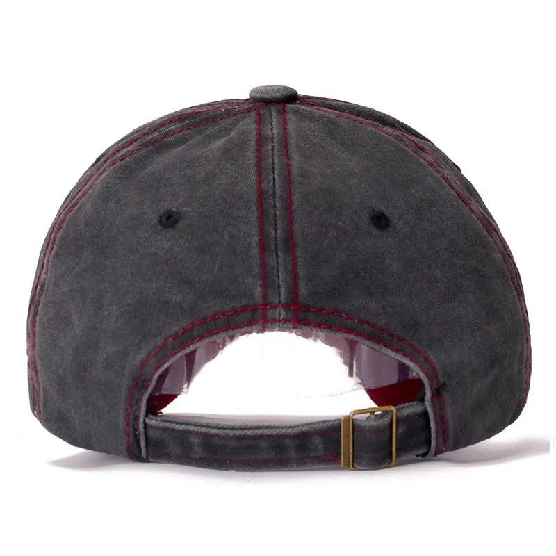 Unisex Washed Cotton Retro Cap 3D ROCK Patch Embroidered Baseball Cap Men Women Casual Adjustable Outdoor Trucker Hats Gorra