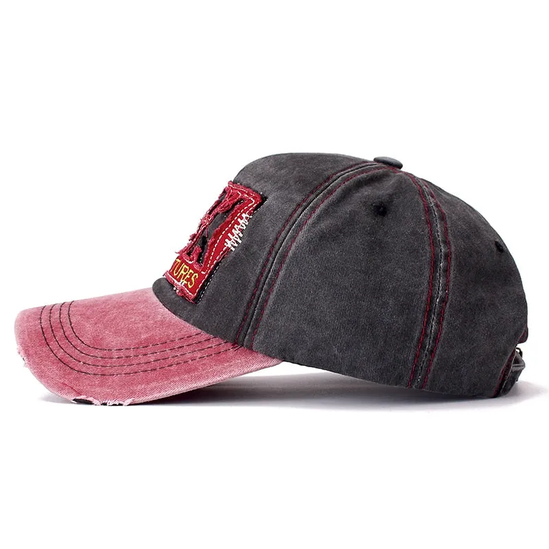 Unisex Washed Cotton Retro Cap 3D ROCK Patch Embroidered Baseball Cap Men Women Casual Adjustable Outdoor Trucker Hats Gorra