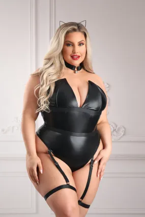 Untamed Kitty- Plus Size Wet Look Kitty Costume