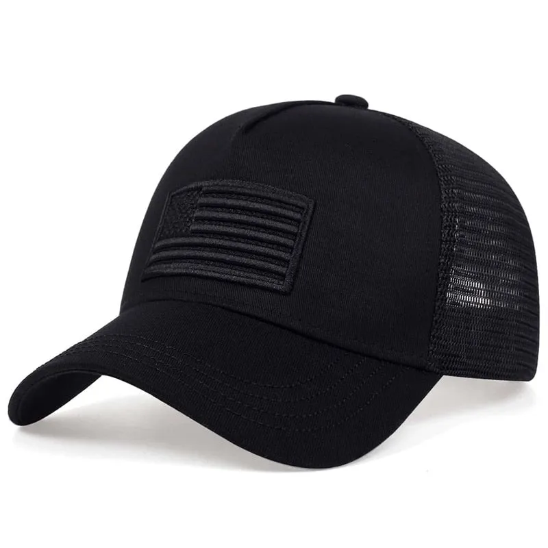 USA Flag Mesh Baseball Cap Summer Breathable Hat Men Women Tactical Hats Unisex Hip Hop Caps Outdoor Sport Trucker Hats