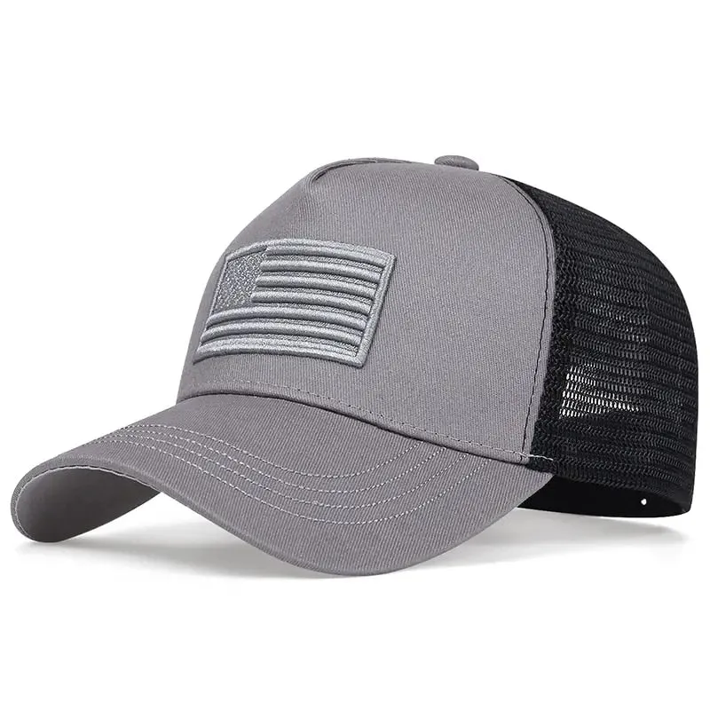 USA Flag Mesh Baseball Cap Summer Breathable Hat Men Women Tactical Hats Unisex Hip Hop Caps Outdoor Sport Trucker Hats
