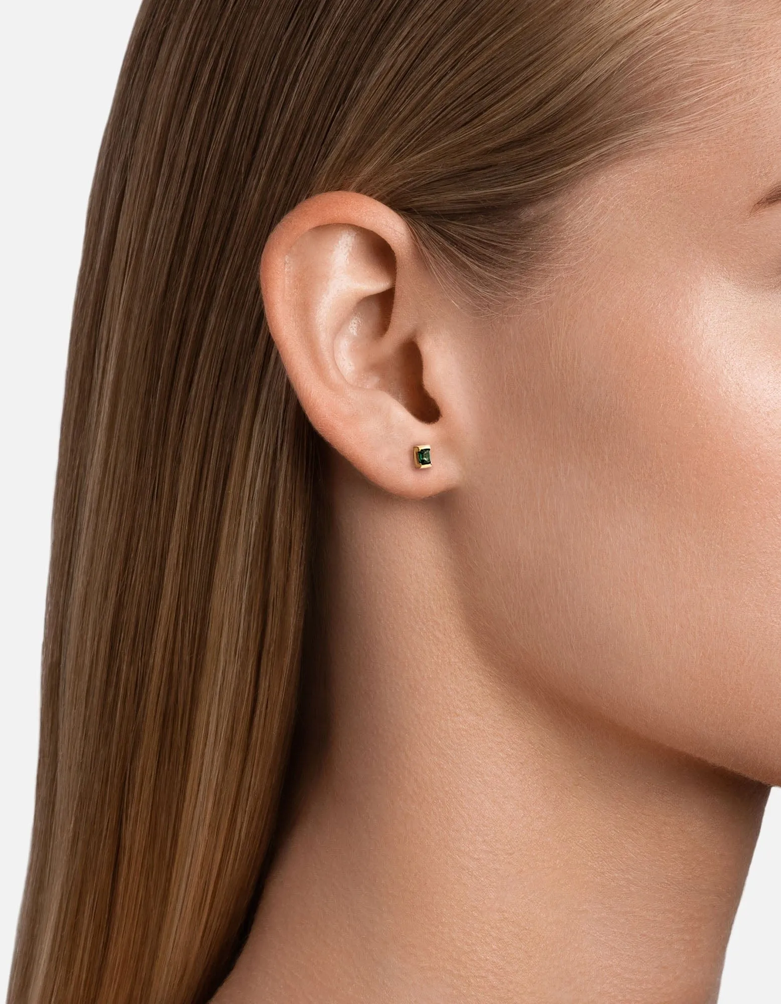 Valor Quartz Stud Earrings, 14k Gold