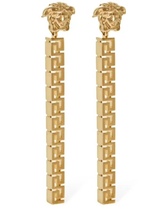 Versace   Greek motif &amp; medusa pendant earrings 