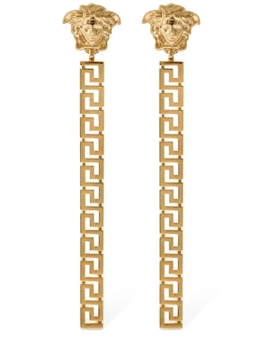 Versace   Greek motif &amp; medusa pendant earrings 