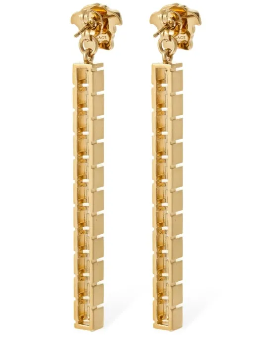 Versace   Greek motif &amp; medusa pendant earrings 