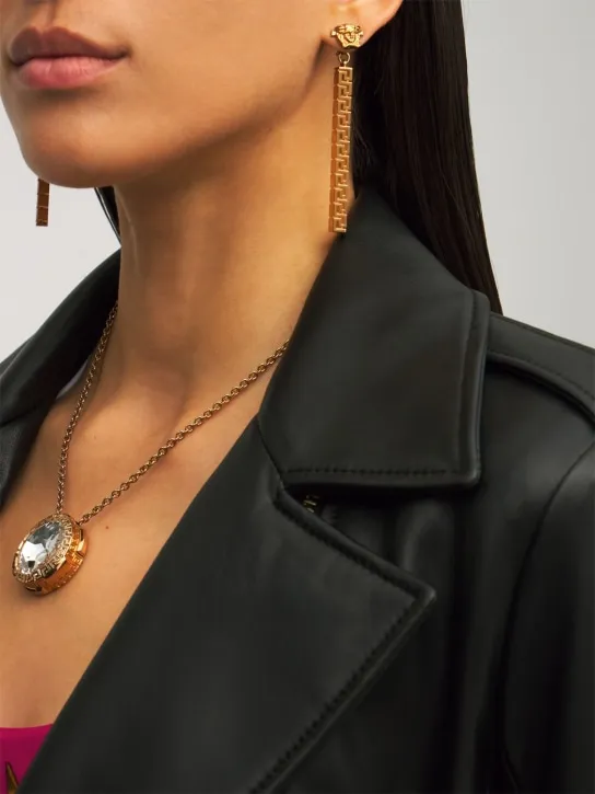 Versace   Greek motif &amp; medusa pendant earrings 