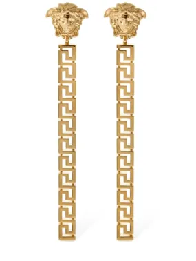 Versace   Greek motif &amp; medusa pendant earrings 
