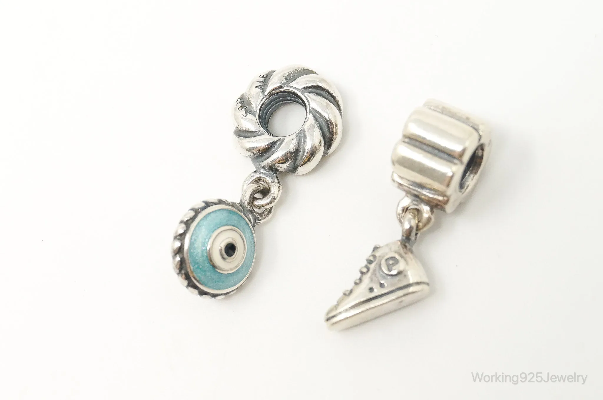 Vintage Designer Pandora ALE Sterling Silver Charm Pendant Set