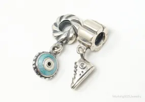 Vintage Designer Pandora ALE Sterling Silver Charm Pendant Set