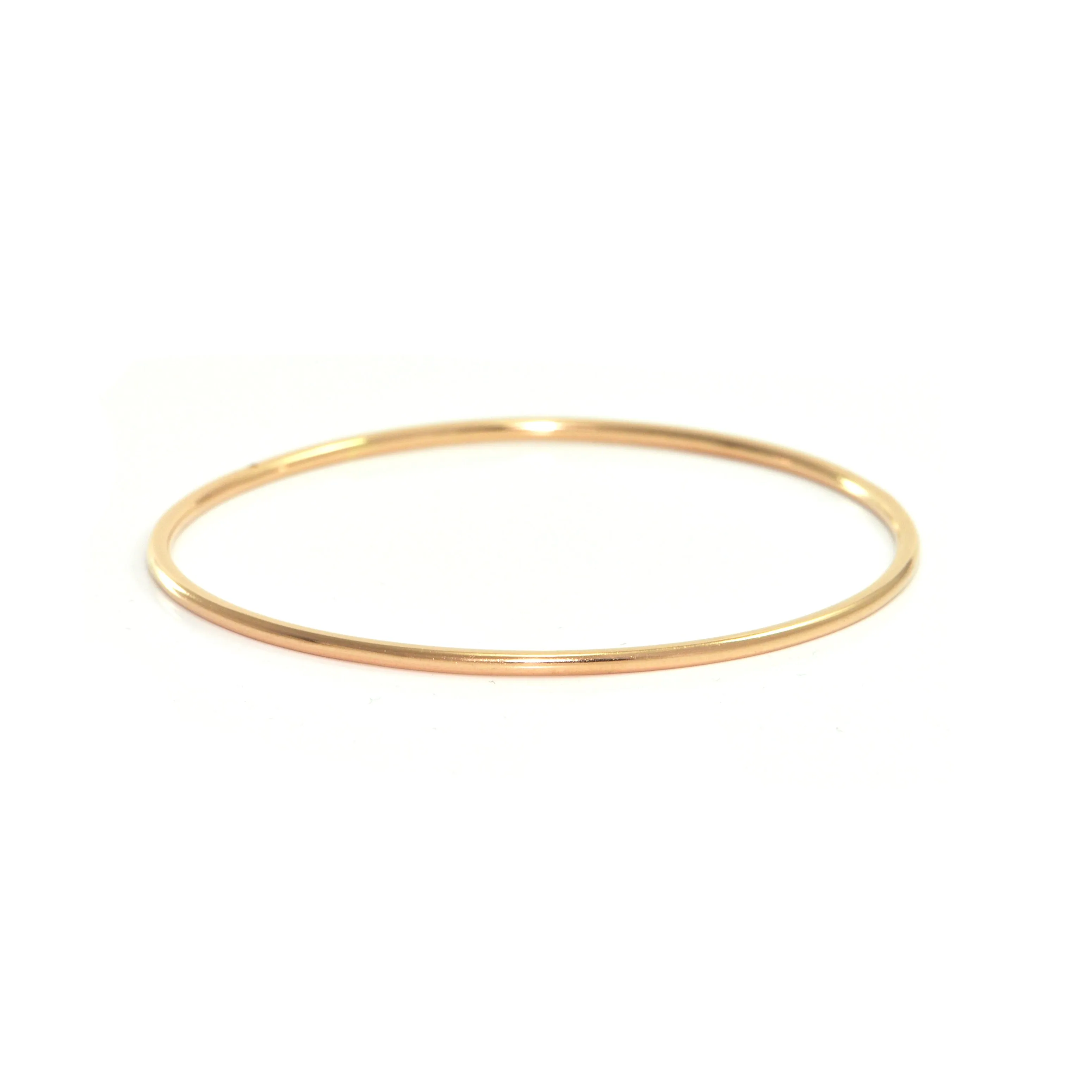 Vintage Egyptian Solid 18K Rose Gold High Polish Finish Bangle Bracelet