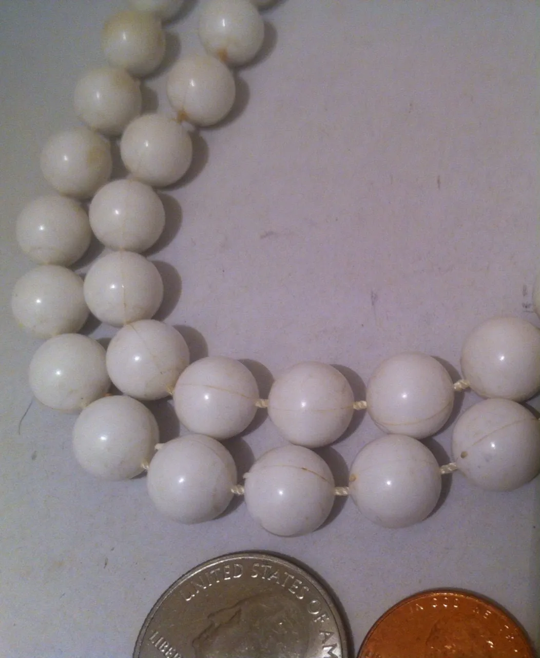Vintage Ladies Necklace, Choker, White Beaded Necklace, 20" Long, Jewelry, Clothing Accessory, Fashion, Nice Quality, Vintage Jewelry