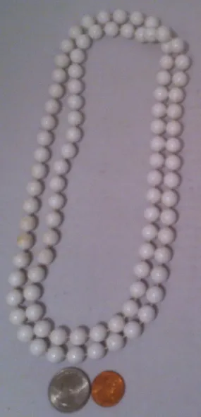 Vintage Ladies Necklace, Choker, White Beaded Necklace, 20" Long, Jewelry, Clothing Accessory, Fashion, Nice Quality, Vintage Jewelry