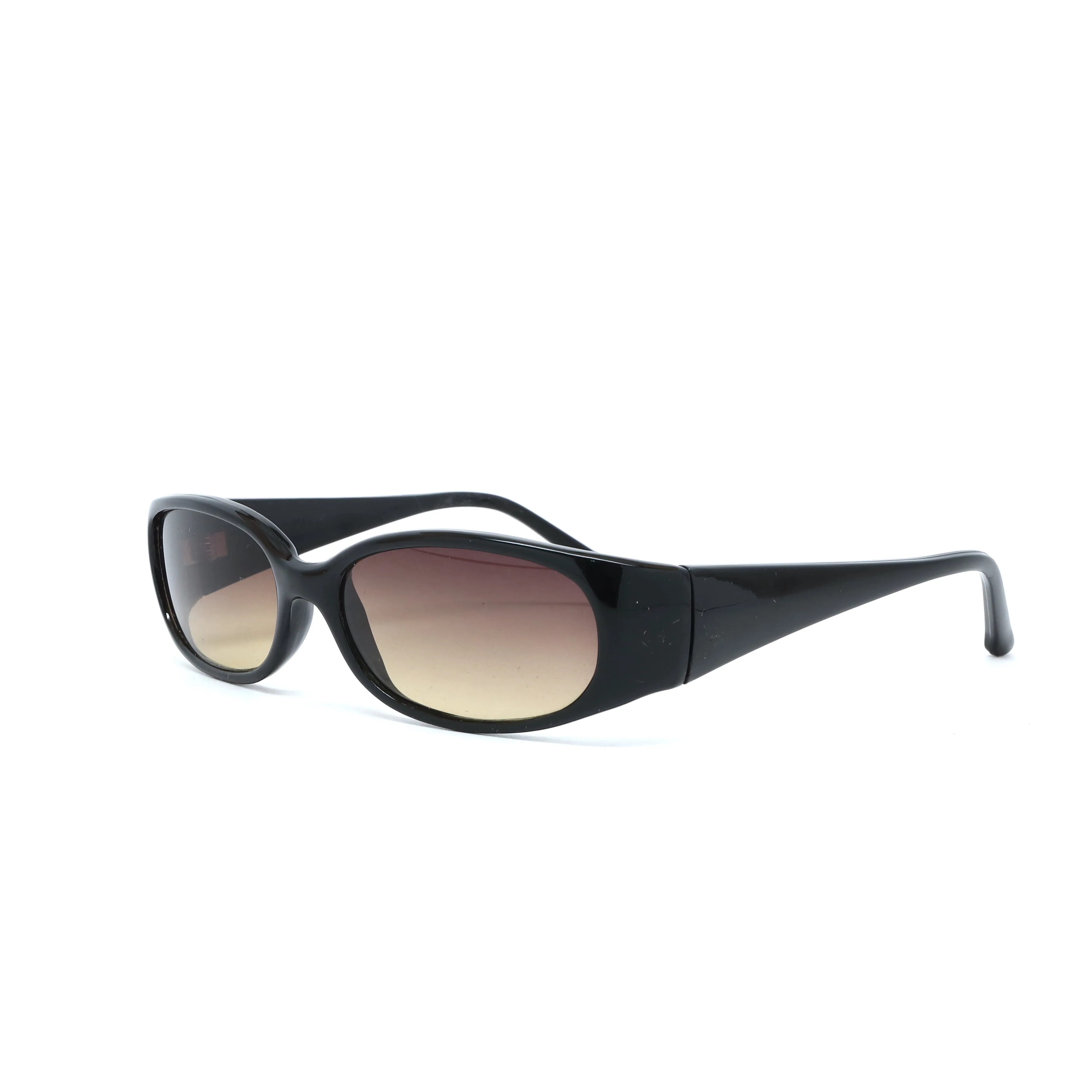 Vintage Small Size Alexine Oval Frame Sunglasses - Brown