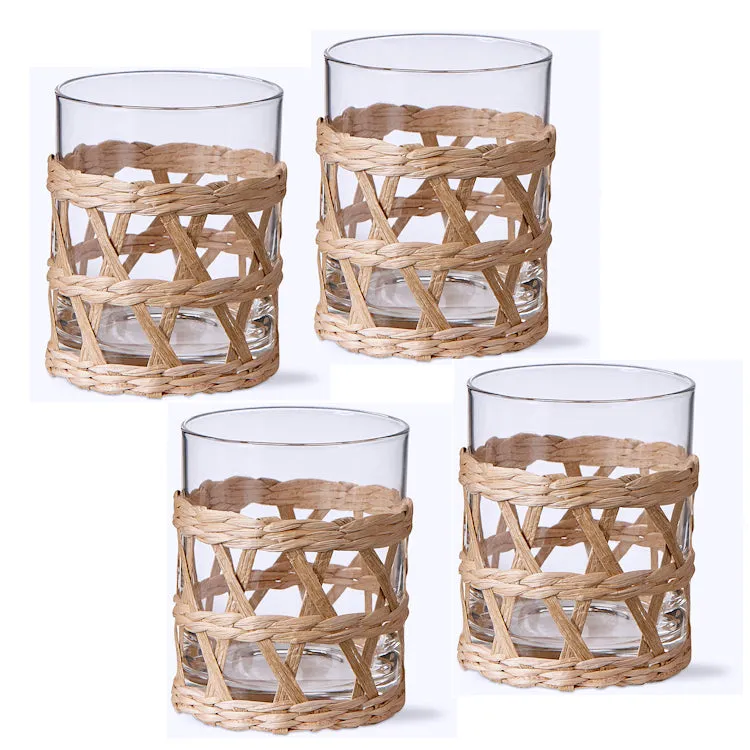 Vintage Tropics Cattail Straw Barware
