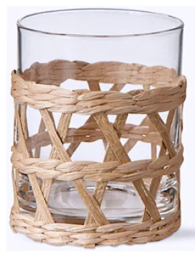 Vintage Tropics Cattail Straw Barware