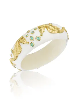 White Coral Seahorse Bangle