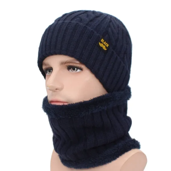 Winter Hat Scarf Skullies Beanies Men Bonnet Beanie For Men Women Brand Gorras Warm Hats Wool Male Black Knitted Hat Cap