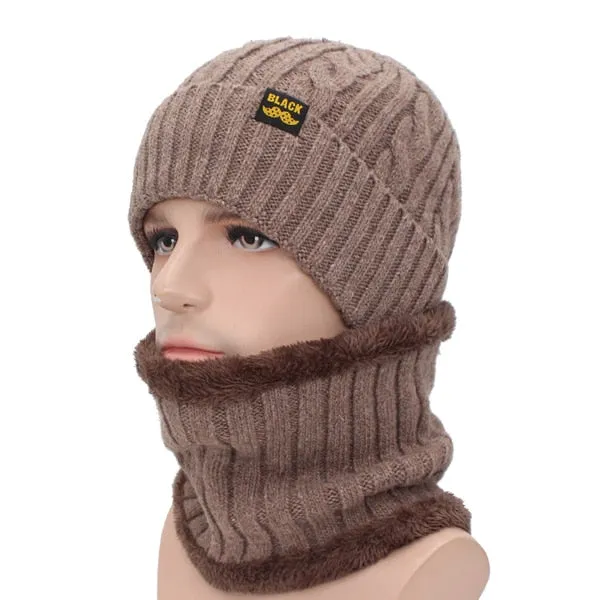 Winter Hat Scarf Skullies Beanies Men Bonnet Beanie For Men Women Brand Gorras Warm Hats Wool Male Black Knitted Hat Cap