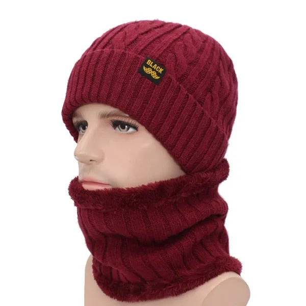 Winter Hat Scarf Skullies Beanies Men Bonnet Beanie For Men Women Brand Gorras Warm Hats Wool Male Black Knitted Hat Cap