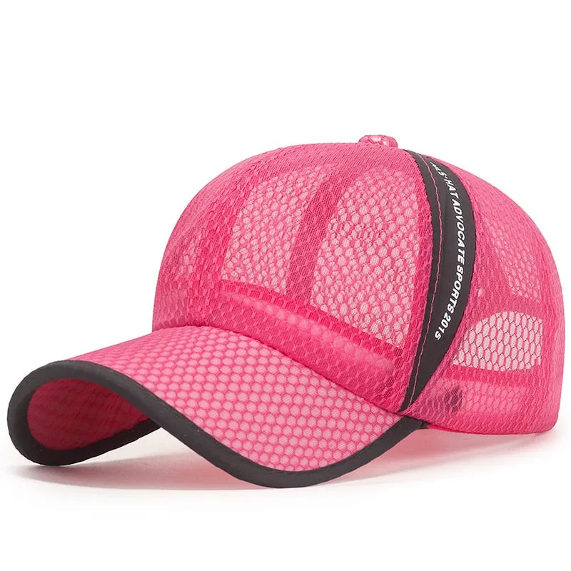 Women Men Summer Unisex Baseball Caps Female Male Breathable Mesh Snapback Hats Solid Casual Sport Fishing Hats Cap