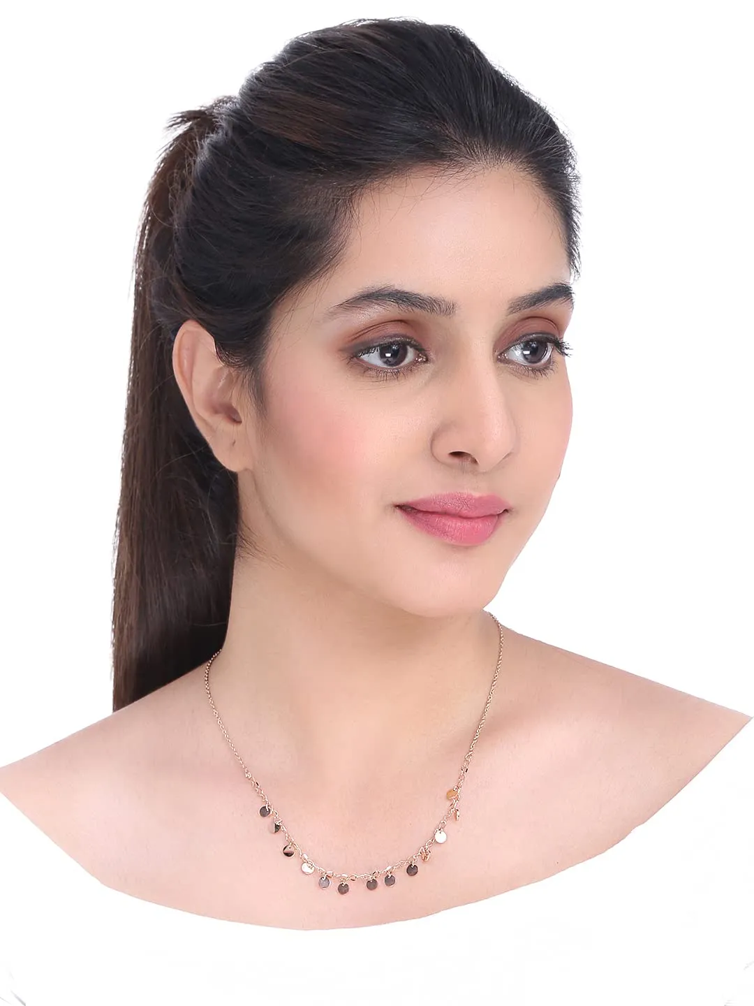 Yellow Chimes Layered Choker Necklace for Women Minimal Shaped Neck Chains Charm Designed Choker Necklace for Women and Girls. (NK 2)