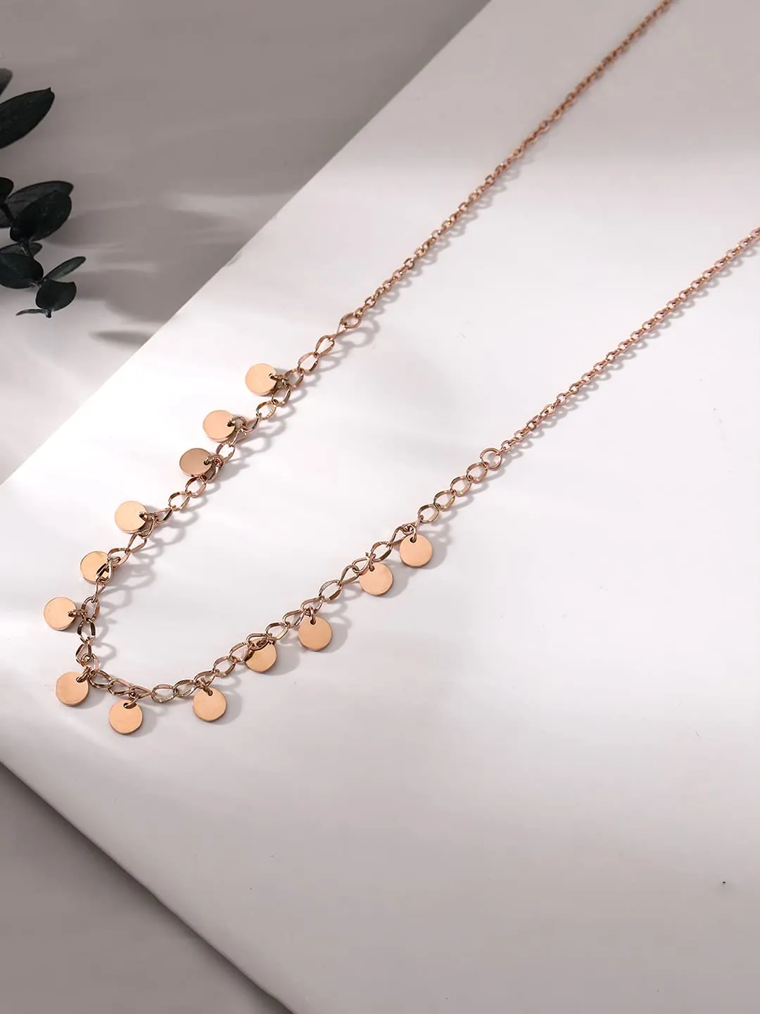 Yellow Chimes Layered Choker Necklace for Women Minimal Shaped Neck Chains Charm Designed Choker Necklace for Women and Girls. (NK 2)