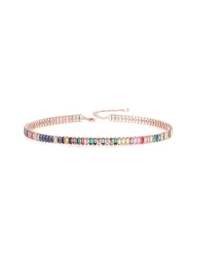 Yellow Chimes Necklace for Women and Girls Fashion Multicolor Crystal Choker Necklace for Women | Rosegold Plated Zirconia Choker Necklace | Birthday Gift for Girls & Women Anniversary Gift for Wife