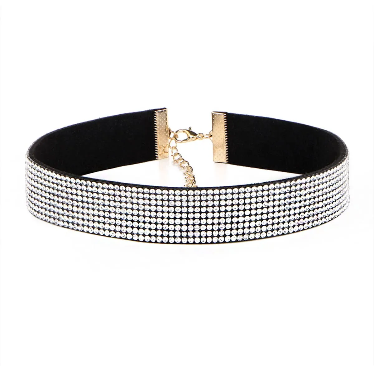Yellow Chimes Necklace for Women and Girls Fashion White Choker Necklace for Women Western | Silver Toned Rhinestone Choker Necklace| Birthday Gift for Girls & Women Anniversary Gift for Wife
