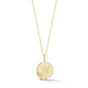 Yellow Gold M Initial Pendant