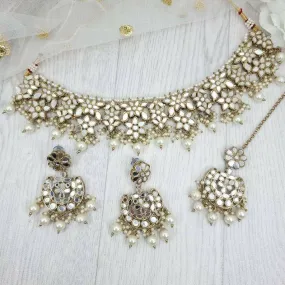 Zara Mirror Necklace Set - Golden