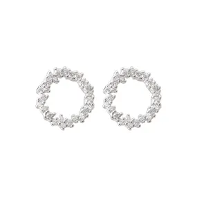 Zircon Garland Silver Stud Earrings for Women
